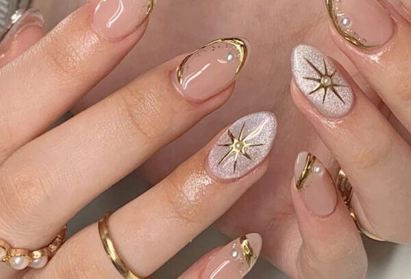 Uñas acrilicas + exfoliación + diseño