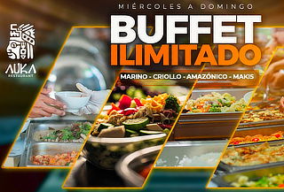 Buffet Ilimitado Marino Criollo en Auka - Sábado y Domingo  