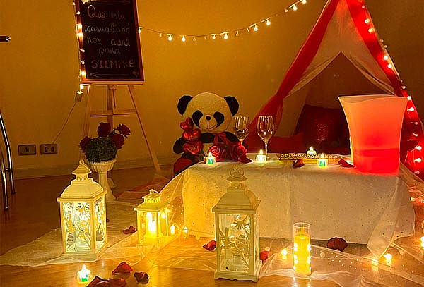 Sorpresa Love: Tipi + Globos + Decoración + Velas y Más