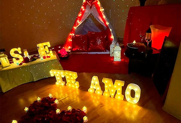 Sorpresa Love: Tipi + Globos + Decoración + Velas y Más