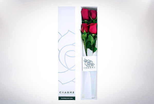 Caja de Rosas Naturales Charme + Dedicatoria - Charme