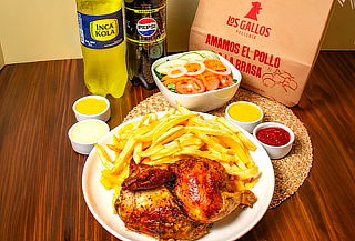 1/2 Pollo Brasa+ Papas + Ensalada + Gaseosa 1.5 L 