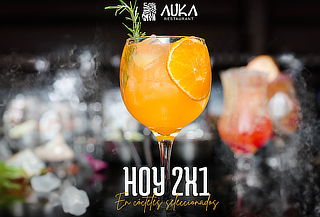 2 x 1 en Tragos  + 1 Shot de Pisco en Auka - Varias Sedes 