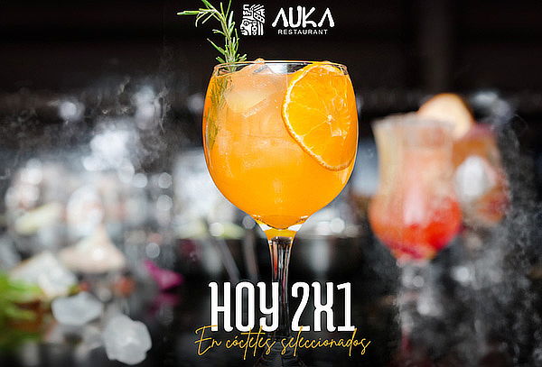 2 x 1 en Tragos  + 1 Shot de Pisco en Auka - Varias Sedes 
