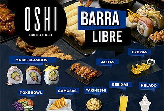 Full Barra Libre de Makis +Bebida y Más en Oshi 
