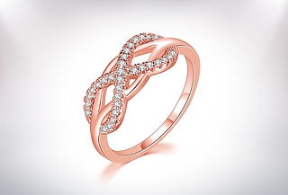 Anillo Amor Infinito Bañado en Oro Rosa 18KL 