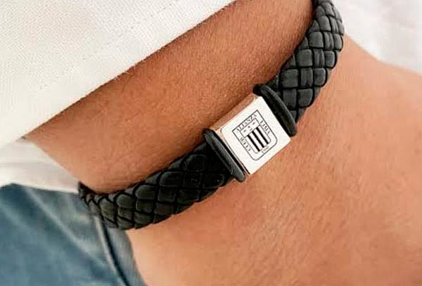 Pulseras para Caballeros en Plata 950 con Cuero - 3 Modelos