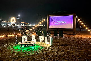 Cine en la Playa + Canchita + Gaseosa + Zona Fotos + Fogata 