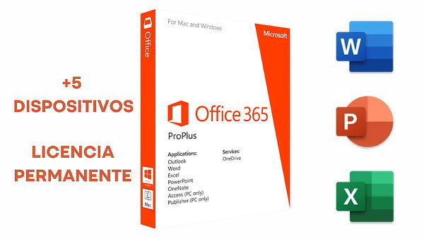 Licencia Office 365 PRO PERMANENTE + 5 Dispositivos