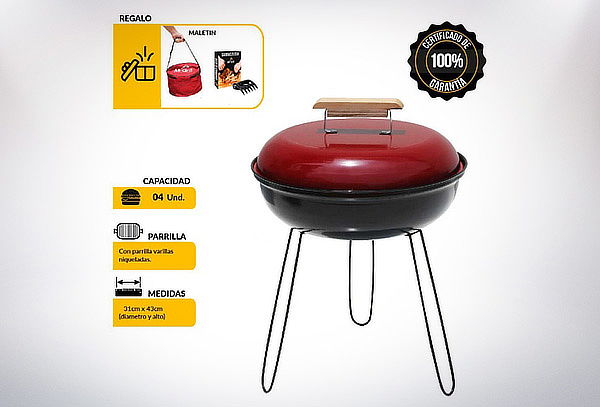 ¡SOLO X HOY! Parrilla Mini Grill + Garra de Oso + Maletín