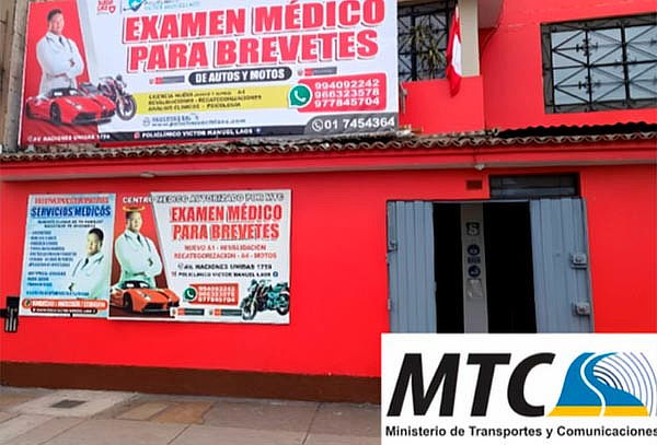 Examen Médico para Brevete MOTO O AUTO en Policlínico VML