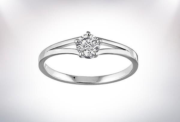 Anillo compromiso: Oro 18k Moissanita o Plata 950 Circonia