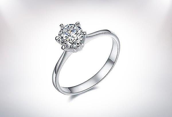 Anillo compromiso: Oro 18k Moissanita o Plata 950 Circonia