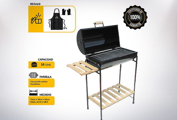 Parrilla Cilíndrica con Tapa en Mr. Grill