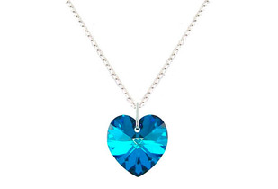 Collar Corazón  de 14mm Azul Titanic Crystals from Swarovski