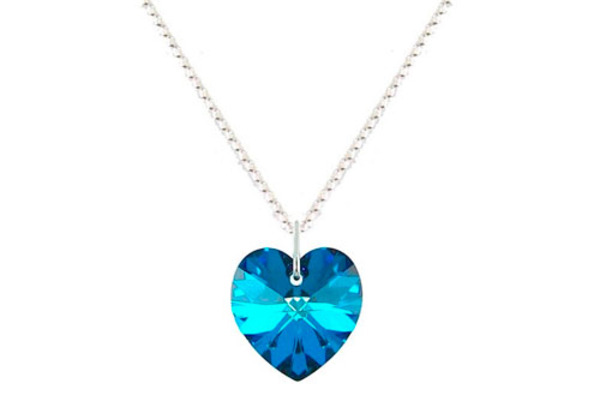 Collar Corazón  de 14mm Azul Titanic Crystals from Swarovski