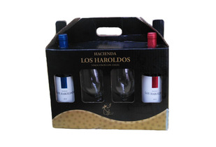 Pack de 4 vinos Los Haroldos + 4 Copas