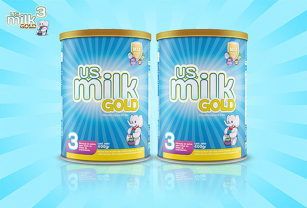 2 o 4 Latas: Fórmula en Polvo para Niños US Milk Gold 3