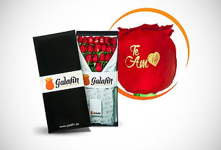 ¡Hermoso! Rosas con Mensaje Impreso+ Tarjeta y Más - GALAFIN