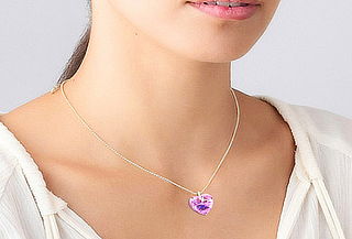 Collar Corazón Violeta Aurora Boreal Dije Cristal Swarovski