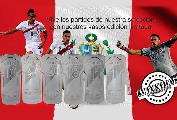 ¡Vive la Fiebre del Mundial! Pack de 6 vasos de Peru