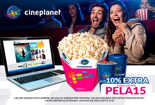 Cineplanet Online: 2 Entradas + Combo Recargable
