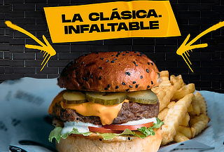  ¡SIN RESERVA! 1 o 2 Hamburguesas + Complemento + Bebida